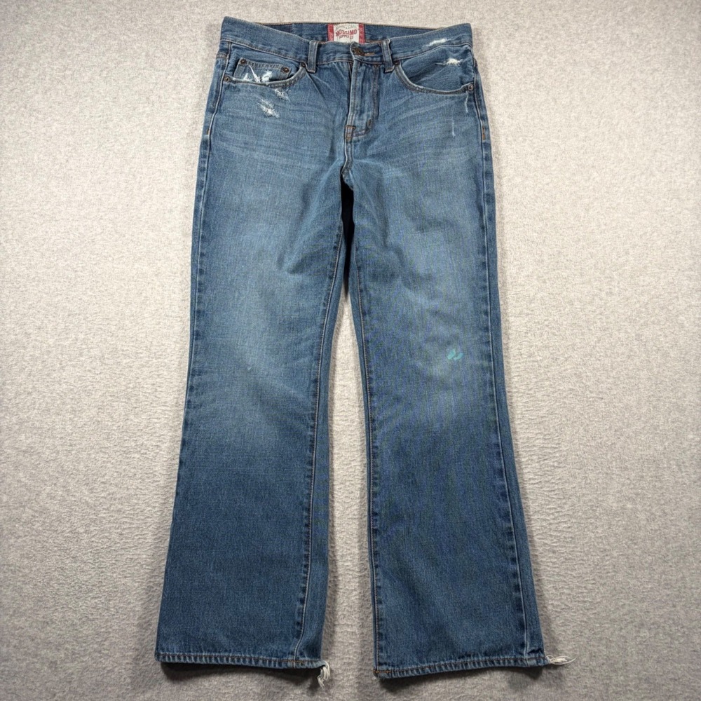 Mossimo Bootcut Jeans Mens 30x30 Blue Y2K 2000s Distressed Denim (Fits 32x28)